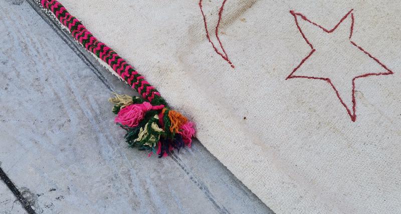 OSMANLICA HOŞ GELDİNİZ ÇADIRIMIZA YAZILI AY YILDIZ İŞLEMELİ ÇADIR TAKI