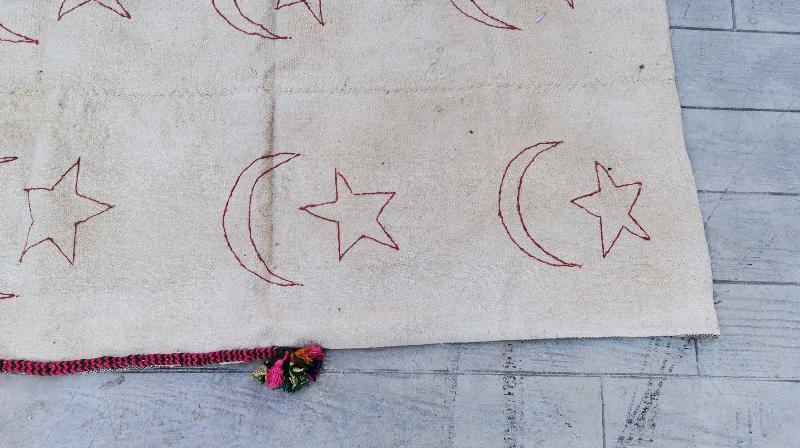 OSMANLICA HOŞ GELDİNİZ ÇADIRIMIZA YAZILI AY YILDIZ İŞLEMELİ ÇADIR TAKI