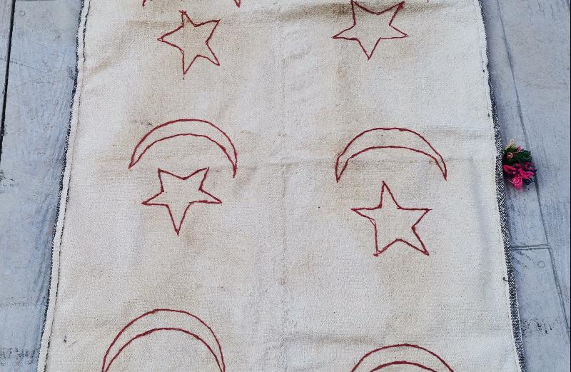 OSMANLICA HOŞ GELDİNİZ ÇADIRIMIZA YAZILI AY YILDIZ İŞLEMELİ ÇADIR TAKI