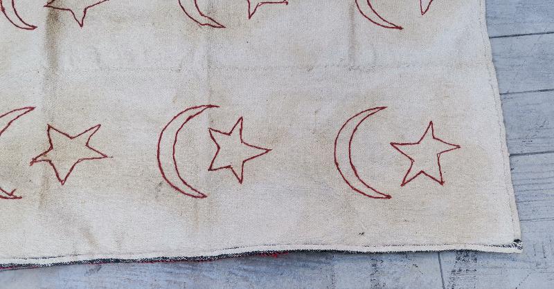 OSMANLICA HOŞ GELDİNİZ ÇADIRIMIZA YAZILI AY YILDIZ İŞLEMELİ ÇADIR TAKI