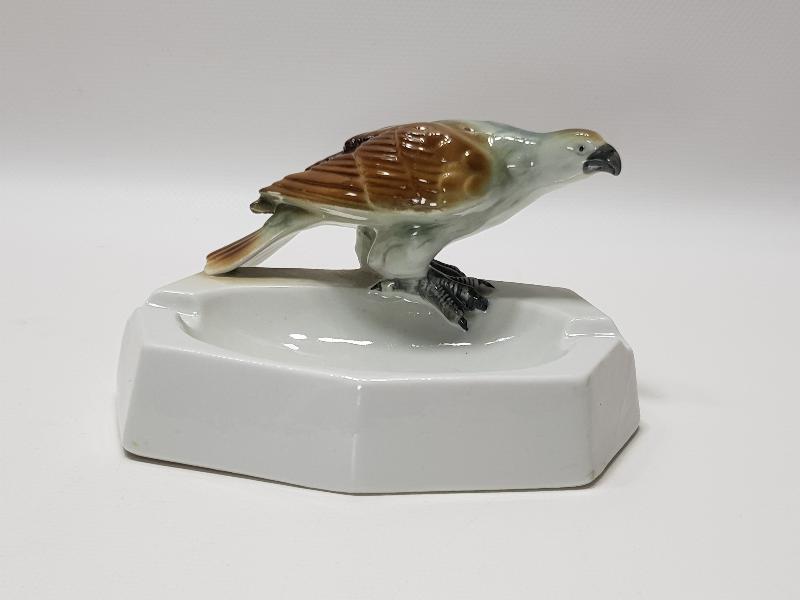 CARL SCHEİDİG KUŞ APLİKLİ PORSELEN KÜL TABLASI