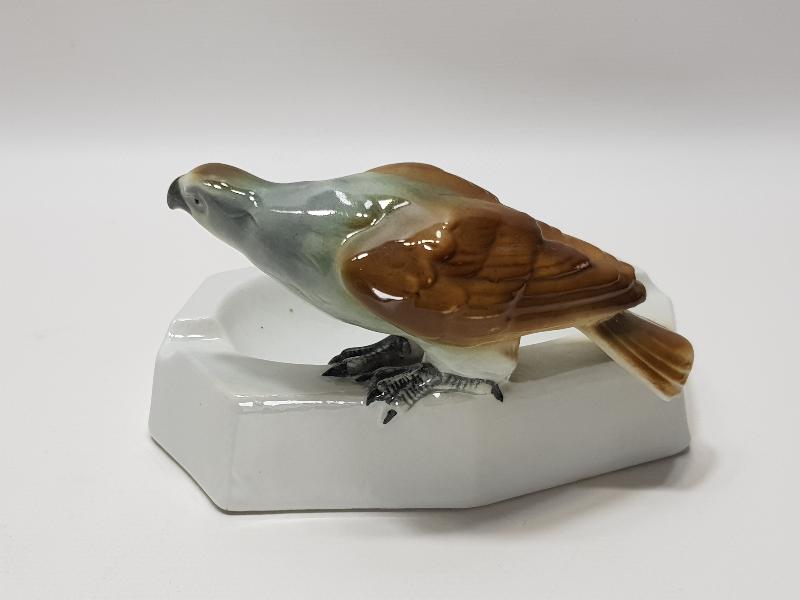 CARL SCHEİDİG KUŞ APLİKLİ PORSELEN KÜL TABLASI