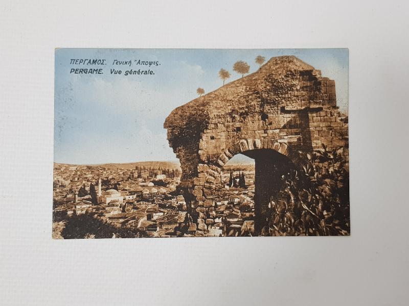 İŞGAL DÖNEM YUNAN EDİTÖRLÜ BERGAMA VİRANKAPI KARTPOSTALI