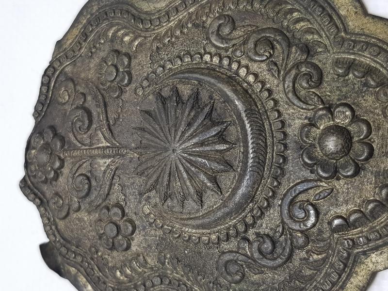 OSMANLI DÖNEMİ AY YILDIZLI GÜMÜŞ GELİN KEMERİ TOKASI 