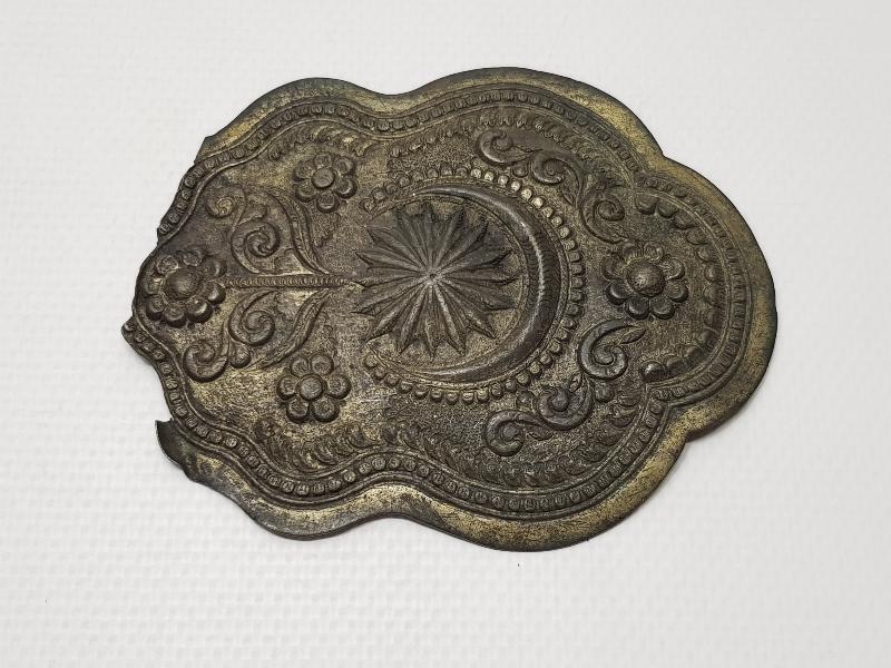 OSMANLI DÖNEMİ AY YILDIZLI GÜMÜŞ GELİN KEMERİ TOKASI 