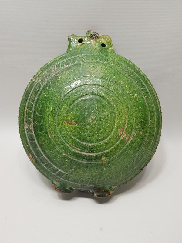 OSMANLI DÖNEMİ ÇOK NADİR EL BOYAMA SIRLI SERAMİK MATARA