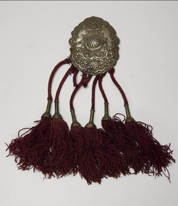 OSMANLI DÖNEMİ ÇOK NADİR PÜSKÜLLÜ GÜMÜŞ GELİN KEMERİ 