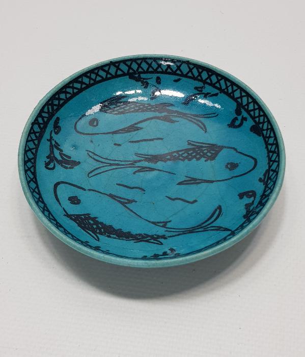 OSMANLI DÖNEMİ İRAN USTA İŞİ BALIKLI SERAMİK TABAK