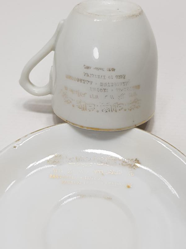 OSMANLI DÖNEMİ MEŞRUTİYET TEMALI OSMANLICA VE YUNANCA YAZILI KAHVE FİNCANI