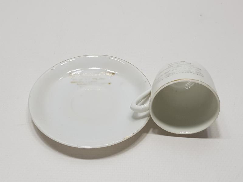 OSMANLI DÖNEMİ MEŞRUTİYET TEMALI OSMANLICA VE YUNANCA YAZILI KAHVE FİNCANI