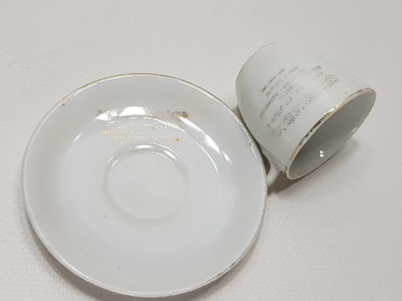 OSMANLI DÖNEMİ MEŞRUTİYET TEMALI OSMANLICA VE YUNANCA YAZILI KAHVE FİNCANI