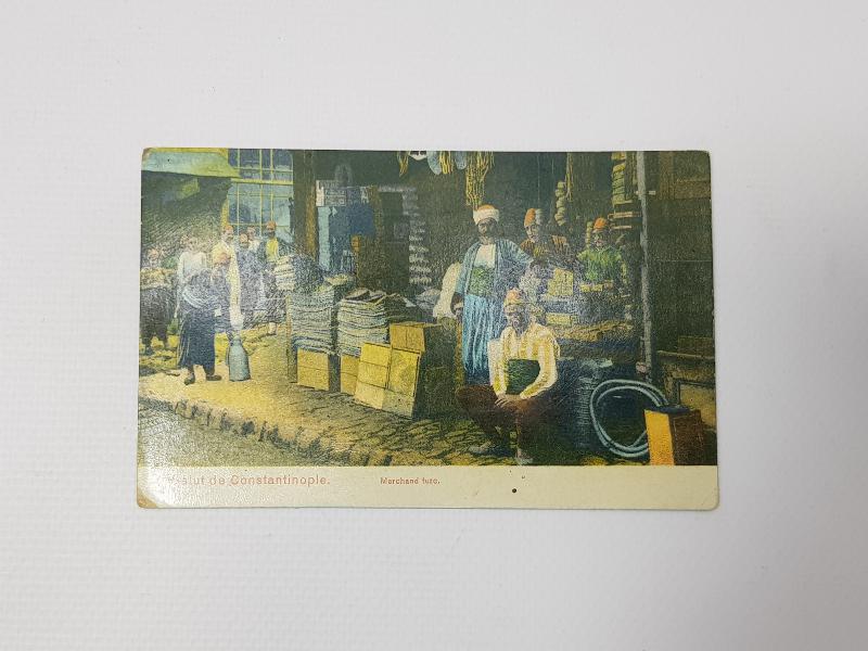 OSMANLI KARTPOSTAL: İSTANBUL ÇARŞIDA SATICI ESNAFLAR