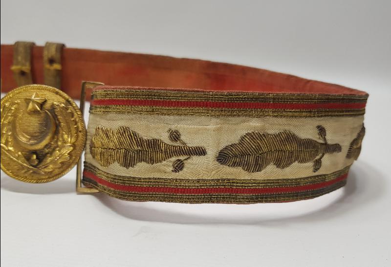 OSMANLI DÖNEMİ ALTIN SIRMA İŞLEMELİ PAŞA KEMERİ