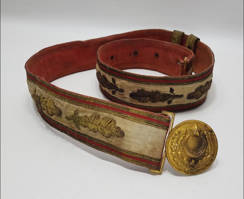 OSMANLI DÖNEMİ ALTIN SIRMA İŞLEMELİ PAŞA KEMERİ