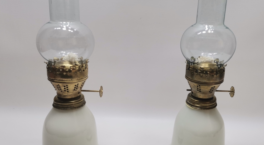 ANTİKA ÇİFT FRANSIZ OPALİN LAMBA