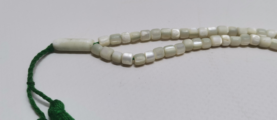 ORJİNAL PÜSKÜLÜ İLE OSMANLI DÖNEMİ EL YAPIMI SEDEF NAMAZ TESPİHİ