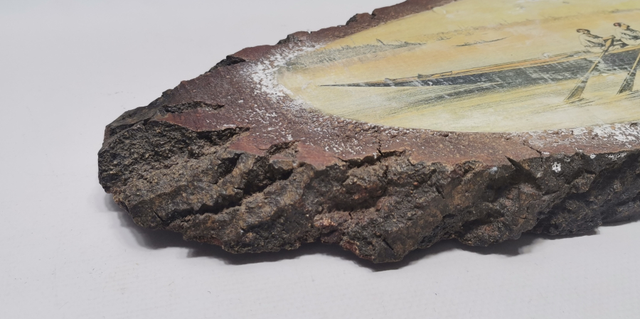 SALTANAT KAYIĞINDA CARİYELER VE HAREM AĞASI KONULU EL BOYAMA ANTİKA TABLO