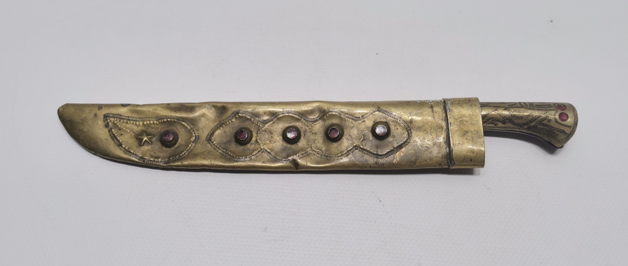 TAMAMI KALEM İŞÇİLİKLİ VE OSMANLICA YAZILI TÜRKMEN İŞİ AVCI BIÇAĞI