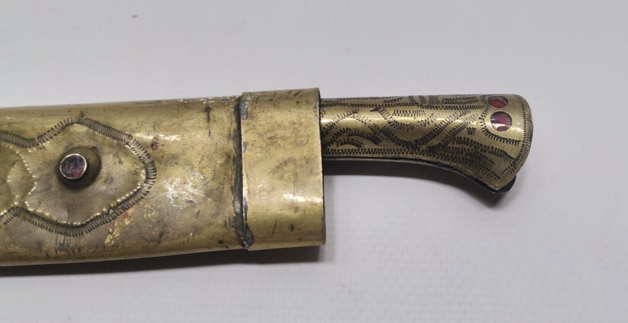 TAMAMI KALEM İŞÇİLİKLİ VE OSMANLICA YAZILI TÜRKMEN İŞİ AVCI BIÇAĞI