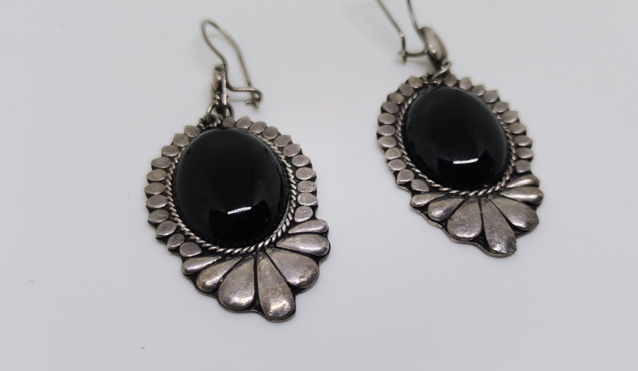 ÖZEL YAPIM OLTU TAŞLI ANTİKA GÜMÜŞ KÜPE