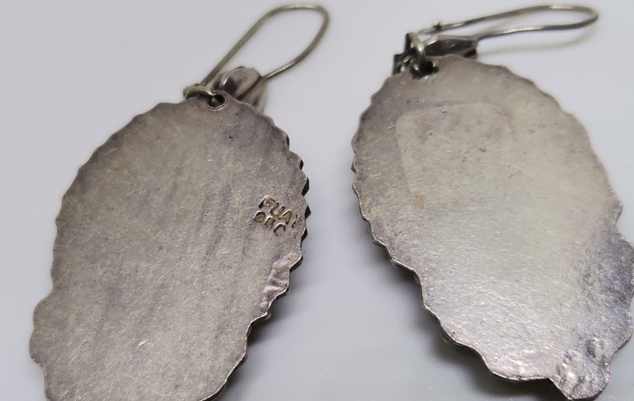 ÖZEL YAPIM OLTU TAŞLI ANTİKA GÜMÜŞ KÜPE