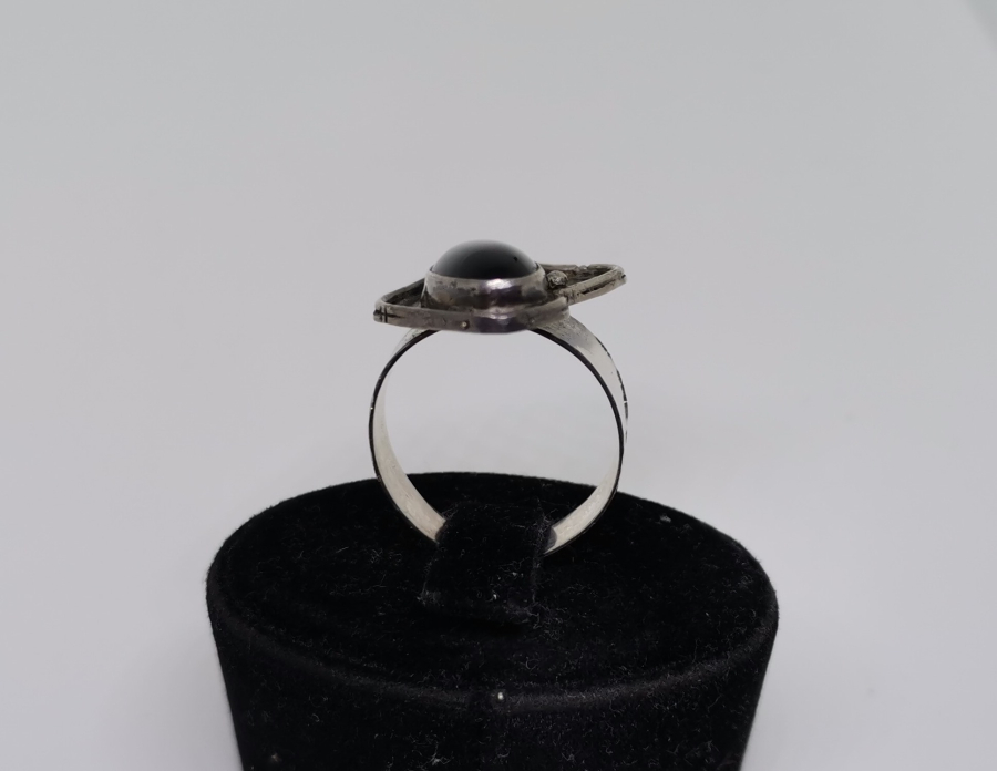 ÖZEL YAPIM OLTU TAŞLI ANTİKA GÜMÜŞ YÜZÜK