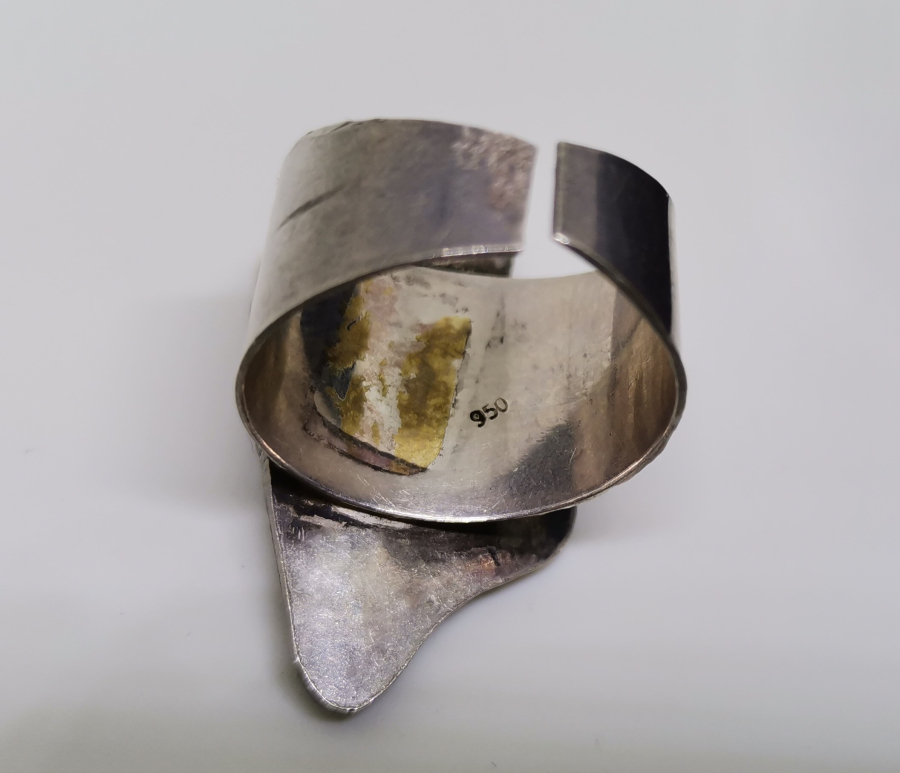 ÖZEL YAPIM OLTU TAŞLI ANTİKA GÜMÜŞ YÜZÜK