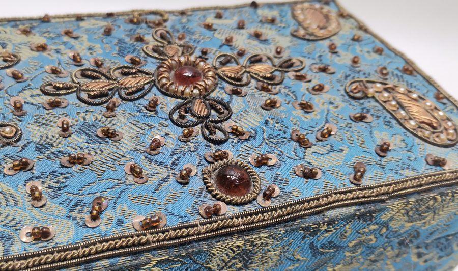 SIRMA İŞÇİLİKLİ RUM İŞİ ANTİKA MÜCEVHER KUTUSU