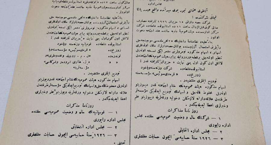 1926 TARİHLİ OSMANLICA CERİDE-İ RESMİYE GAZETESİ 