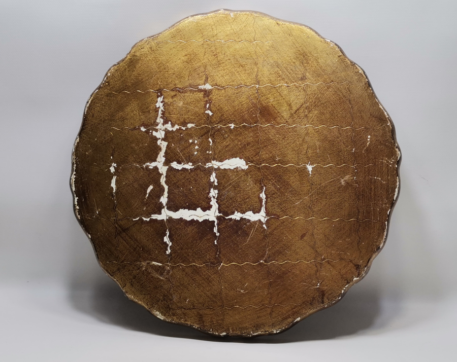 ALTIN YALDIZLI LEVANTEN İŞİ AHŞAP KAHVE TEPSİSİ