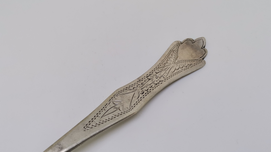 KALEM İŞÇİLİKLİ OSMANLI DÖNEMİ GÜMÜŞ TATLI KAŞIĞI