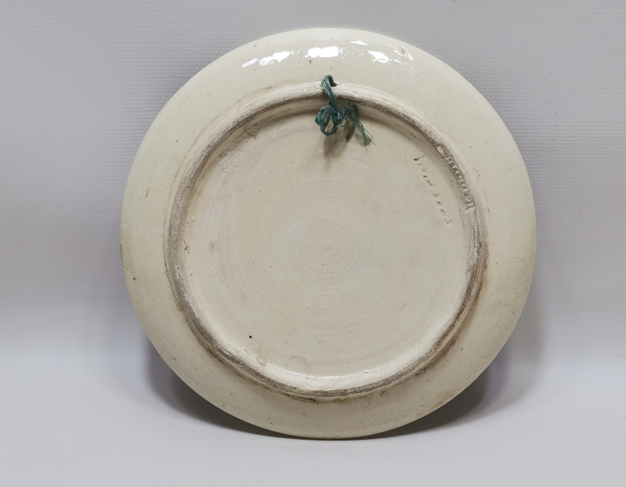 OSMANLI DÖNEMİ ARKASI OSMANLICA USTA İMZALI NADİR KÜTAHYA DUVAR TABAĞI