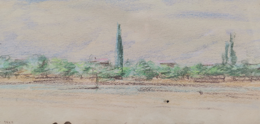 OSMANLI DÖNEMİ OSMANLICA İMZALI EL ÇİZİMİ KURU KALEM RESİM