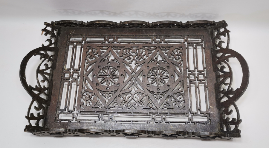 OSMANLI DÖNEMİ TESTERE İŞÇİLİKLİ NADİR KAHVE TEPSİSİ