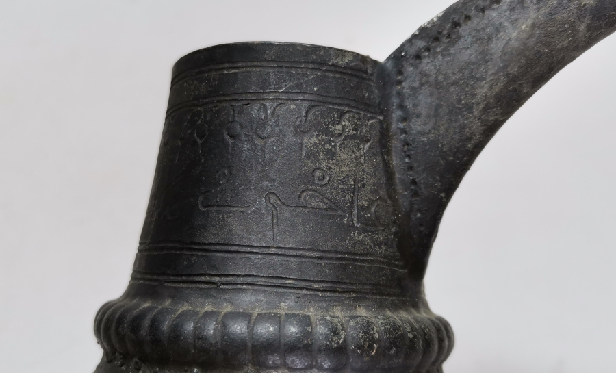 OSMANLI DÖNEMİ ÜZERİ YAZILI NADİR FORM BAKIR CEZVE