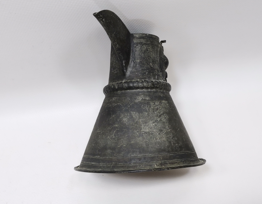 OSMANLI DÖNEMİ ÜZERİ YAZILI NADİR FORM BAKIR CEZVE