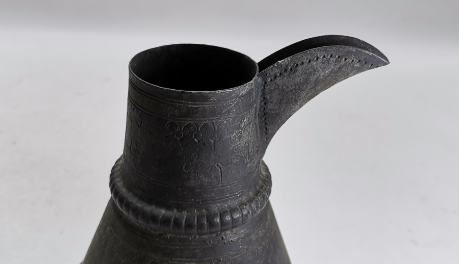 OSMANLI DÖNEMİ ÜZERİ YAZILI NADİR FORM BAKIR CEZVE