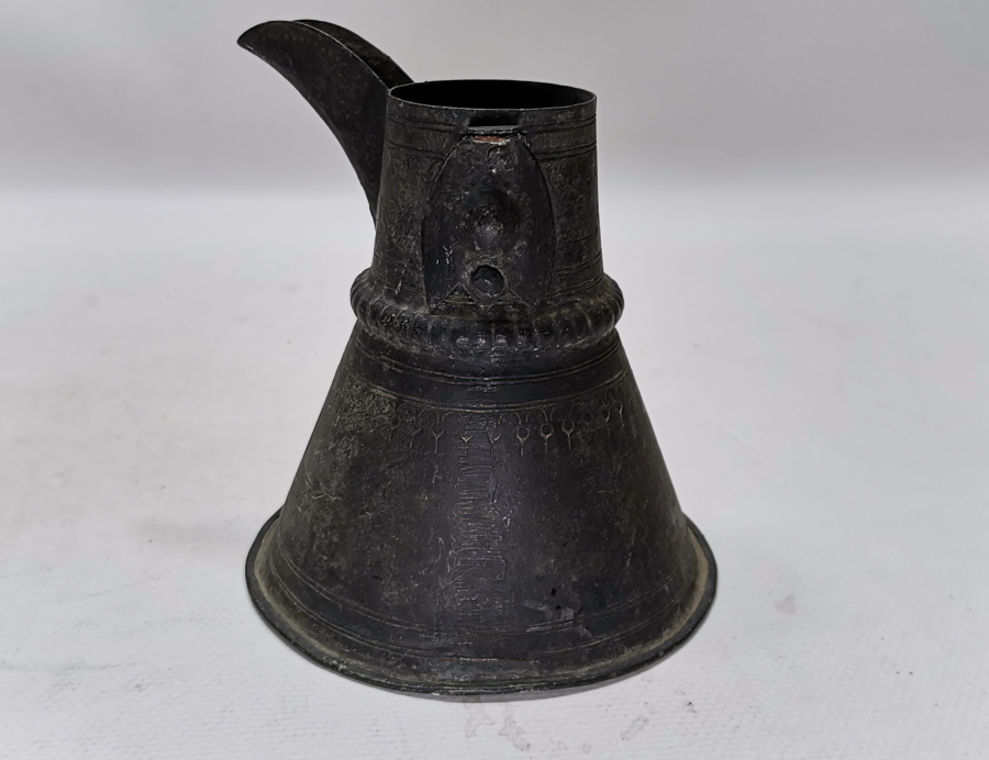 OSMANLI DÖNEMİ ÜZERİ YAZILI NADİR FORM BAKIR CEZVE