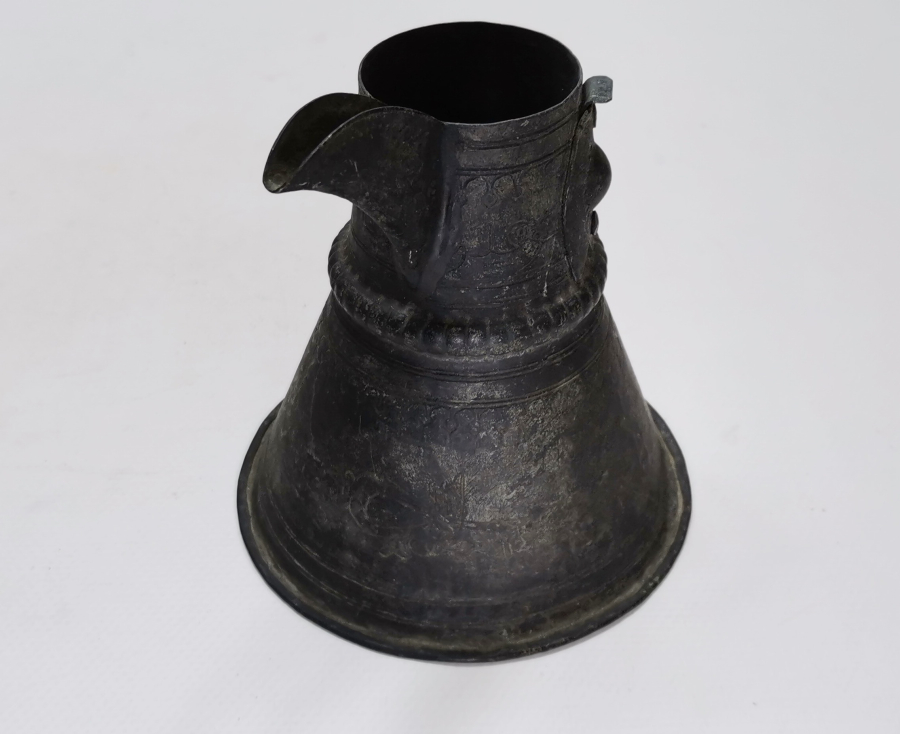 OSMANLI DÖNEMİ ÜZERİ YAZILI NADİR FORM BAKIR CEZVE