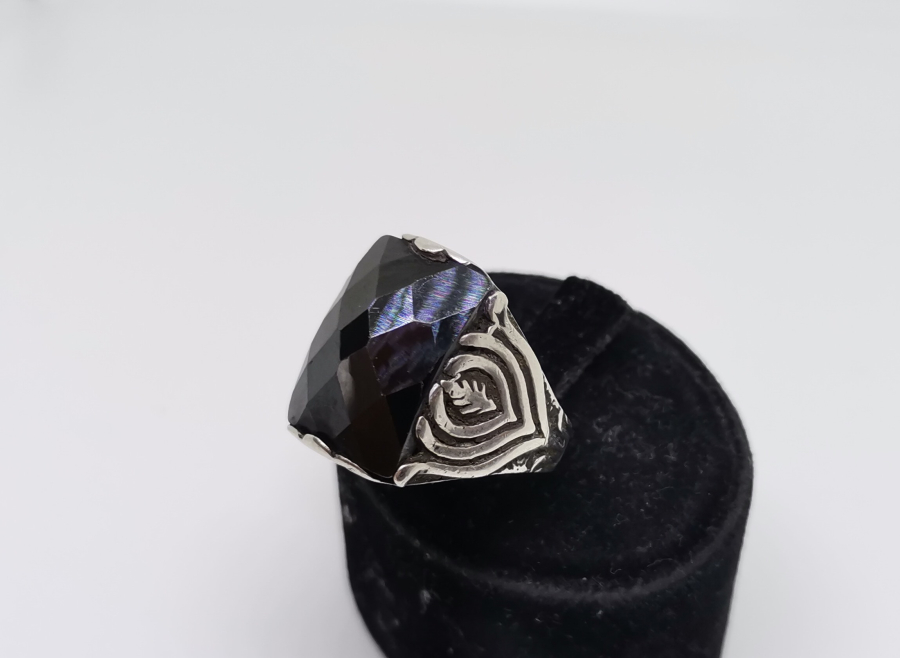 DOĞAL TAŞLI GÜMÜŞ ERKEK YÜZÜĞÜ