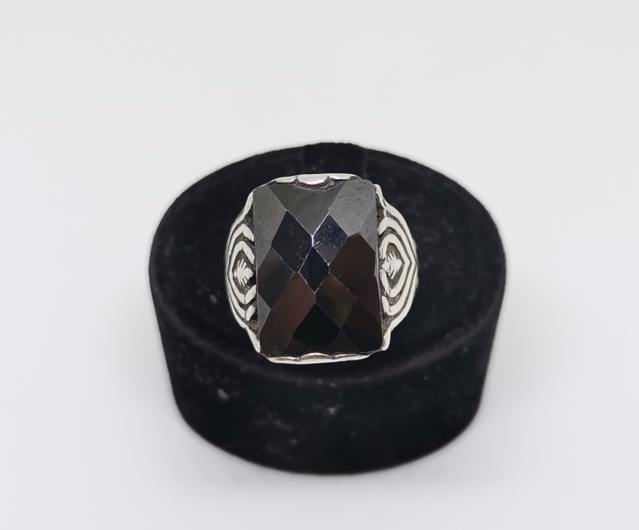 DOĞAL TAŞLI GÜMÜŞ ERKEK YÜZÜĞÜ