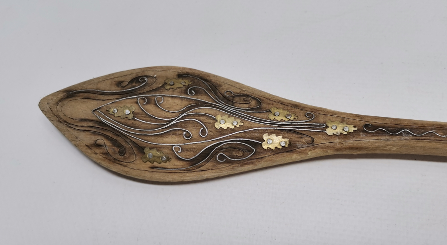 OSMANLI DÖNEMİ GÜMÜŞ ÇAKMA İŞÇİLİKLİ AFYON YAPIMI TEKKE İŞİ SIRT KAŞIYICI