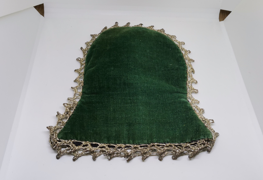 OSMANLI DÖNEMİ GÜMÜŞ SIRMA İŞÇİLİKLİ KADİFE GELİN KESESİ