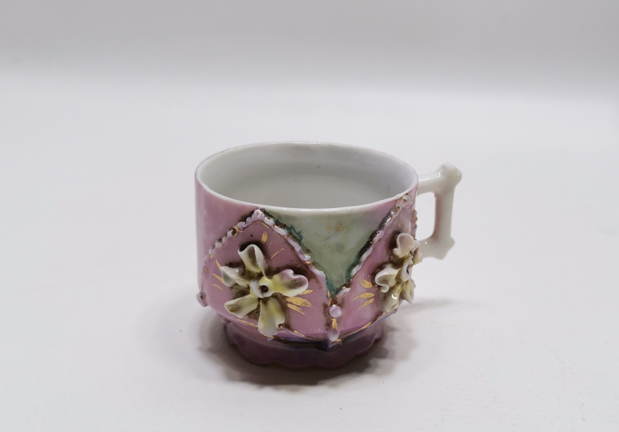 OSMANLI DÖNEMİ OSMANLICA DAMGALI EL BOYAMA NADİR FİNCAN