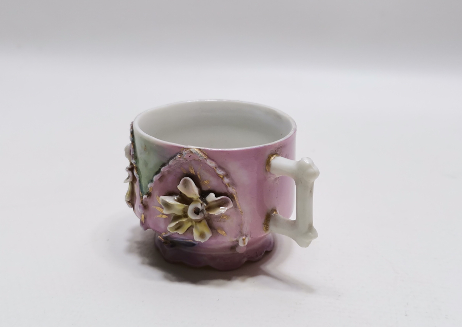 OSMANLI DÖNEMİ OSMANLICA DAMGALI EL BOYAMA NADİR FİNCAN