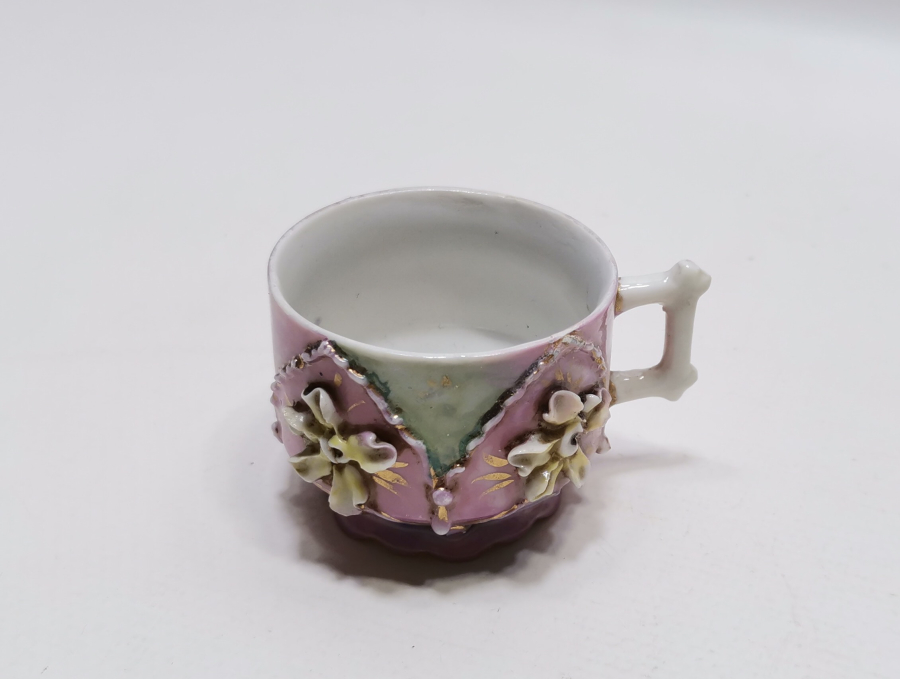 OSMANLI DÖNEMİ OSMANLICA DAMGALI EL BOYAMA NADİR FİNCAN