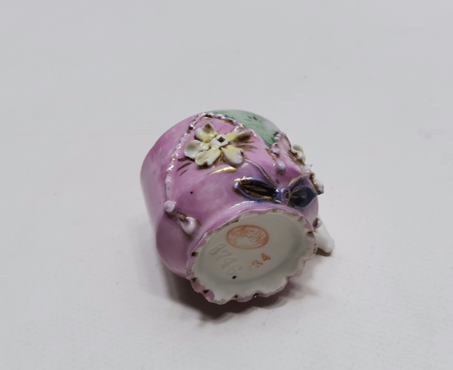 OSMANLI DÖNEMİ OSMANLICA DAMGALI EL BOYAMA NADİR FİNCAN