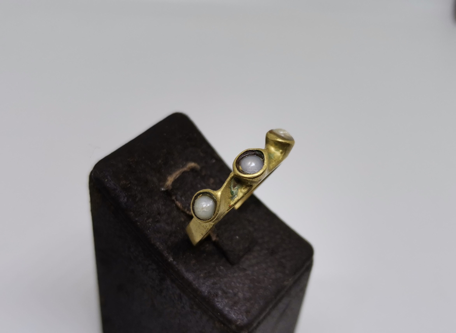 OSMANLI DÖNEMİ ÖZEL YAPIM KUM İNCİLİ YÜZÜK