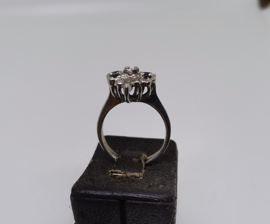 PIRLANTA VE GRANAT TAŞLI ÖZEL YAPIM ANTİKA YÜZÜK