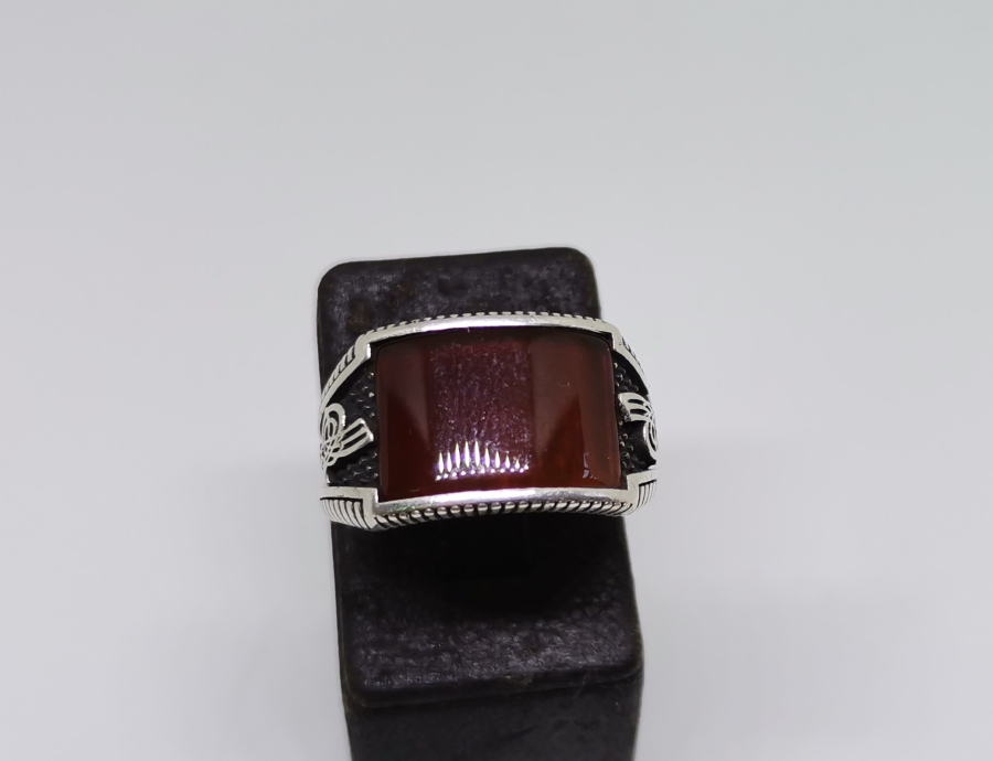 YANLARI TUĞRALI GÜMÜŞ YÜZÜK